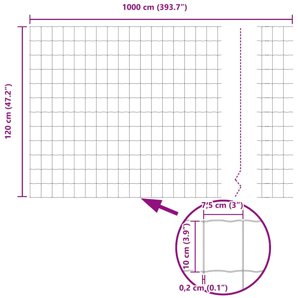 Euro Hek 1,2 x 10 m PVC-gecoat ijzer is nu te koop bij PeponiXL, paradijselijk wonen!