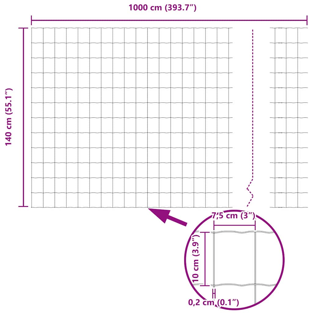Euro Hek 1,4 x 10 m PVC-gecoat ijzer is nu te koop bij PeponiXL, paradijselijk wonen!