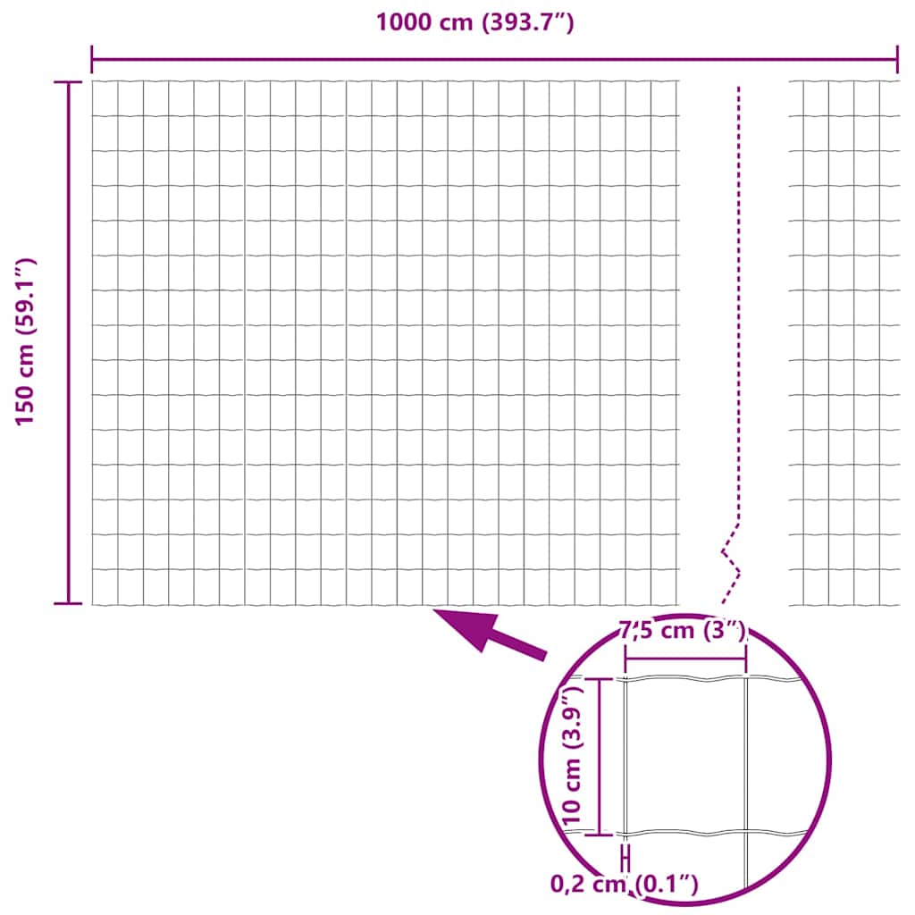 Euro Hek 1,5 x 10 m PVC-gecoat ijzer is nu te koop bij PeponiXL, paradijselijk wonen!