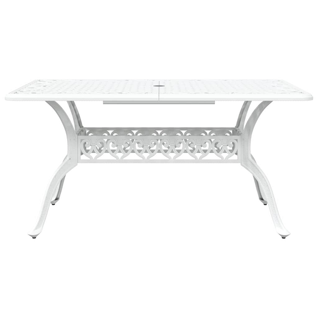 Tuin eettafelset 5 pcs Wit Aluminium