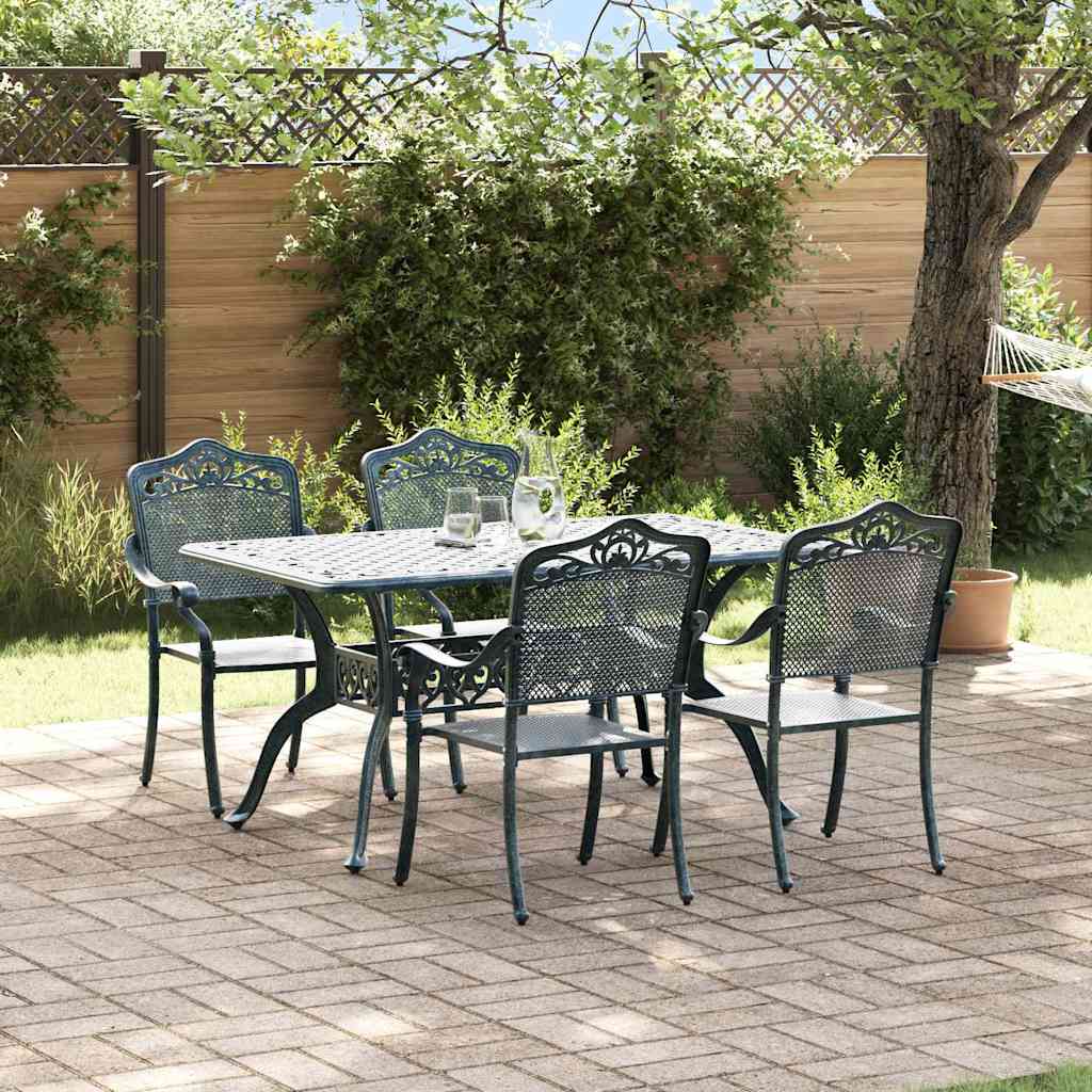 Tuin eettafelset 5 pcs Groen Aluminium