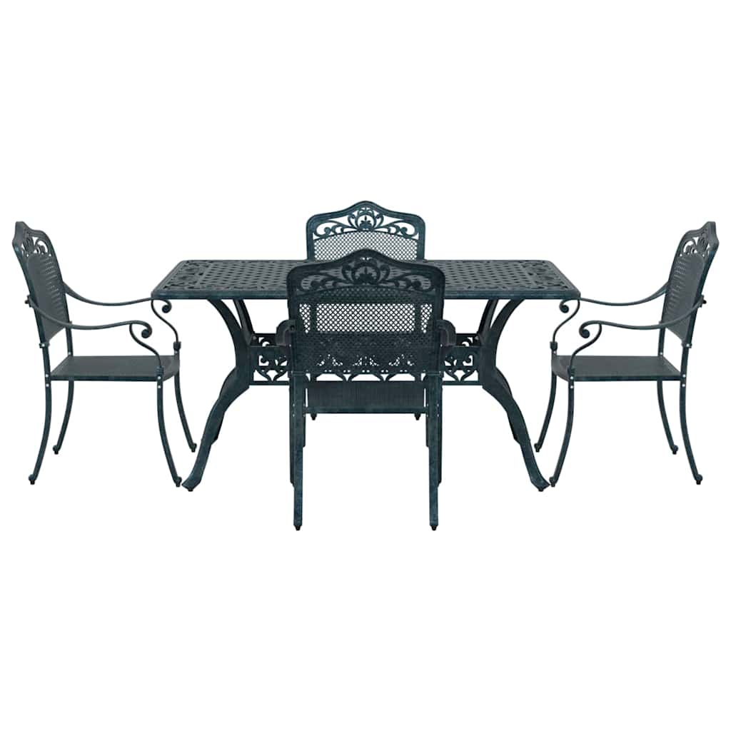 Tuin eettafelset 5 pcs Groen Aluminium