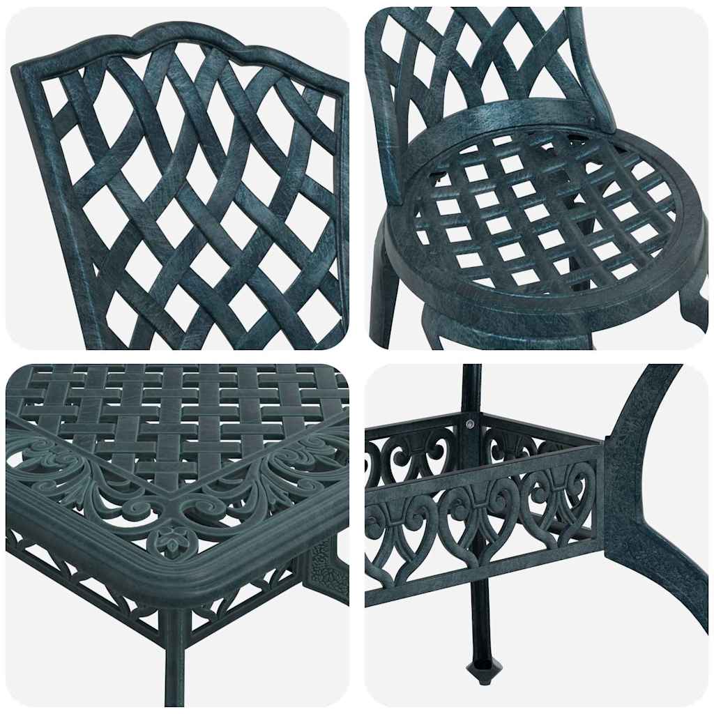Tuin eettafelset 5 pcs Groen Aluminium is nu te koop bij PeponiXL, paradijselijk wonen!