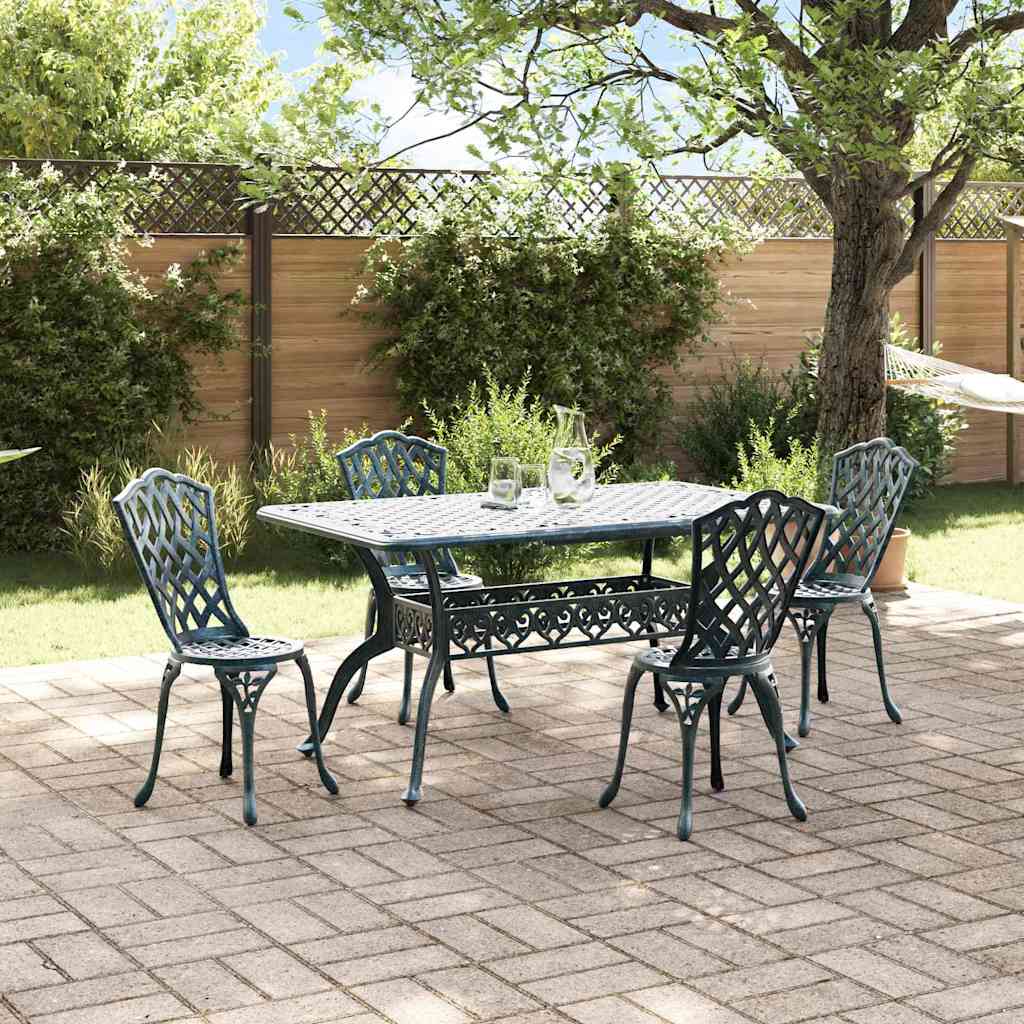 Tuin eettafelset 5 pcs Groen Aluminium is nu te koop bij PeponiXL, paradijselijk wonen!
