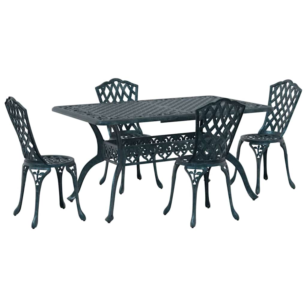 Tuin eettafelset 5 pcs Groen Aluminium is nu te koop bij PeponiXL, paradijselijk wonen!