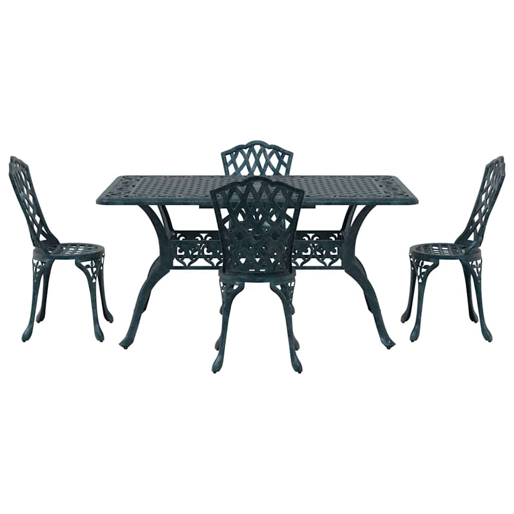 Tuin eettafelset 5 pcs Groen Aluminium is nu te koop bij PeponiXL, paradijselijk wonen!