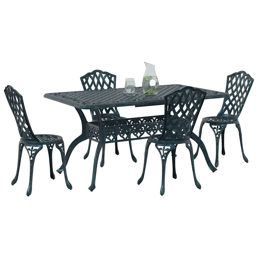 Tuin eettafelset 5 pcs Groen Aluminium is nu te koop bij PeponiXL, paradijselijk wonen!