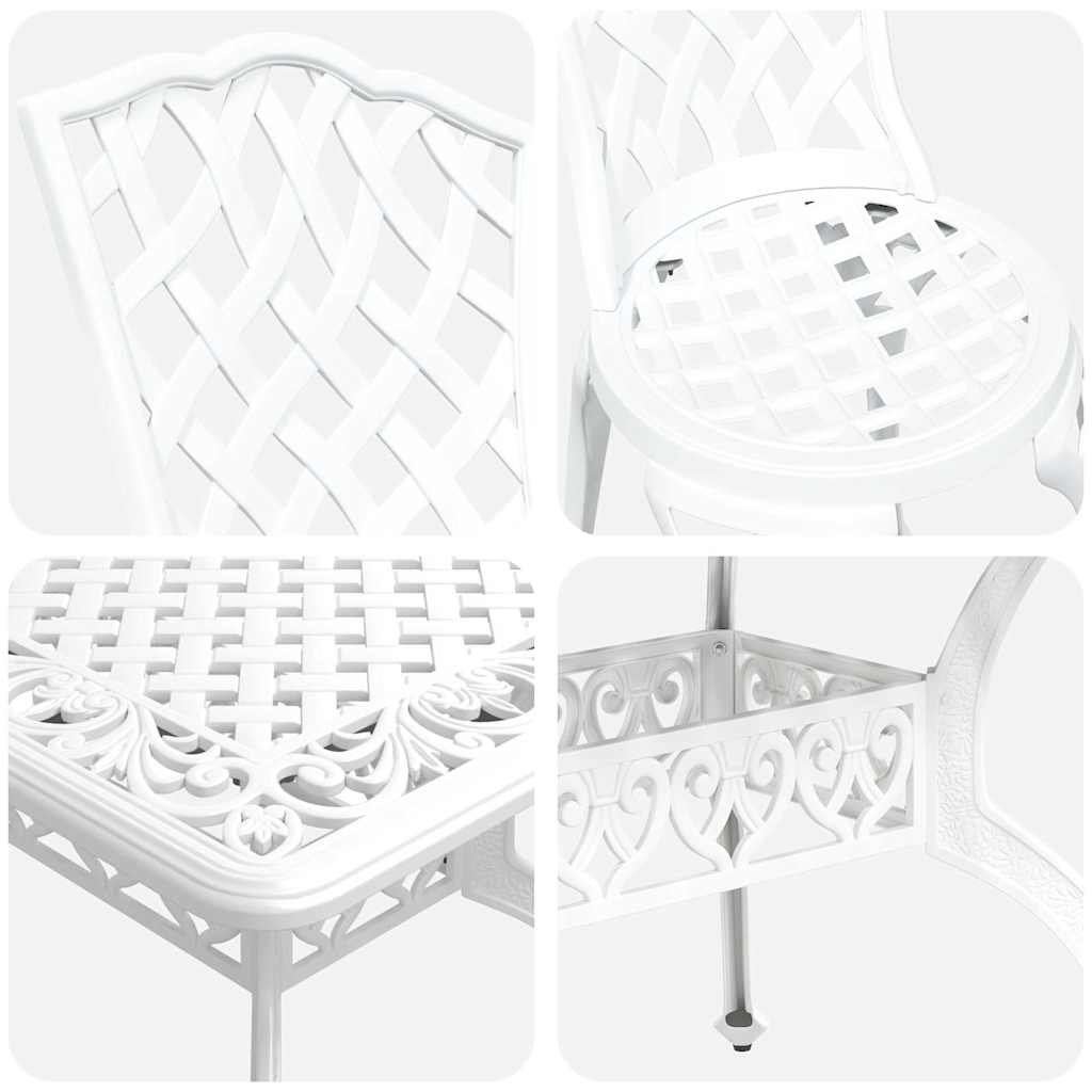 Tuin eettafelset 7 pcs Wit Aluminium