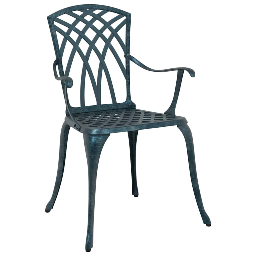 Tuin eettafelset 7 pcs Groen Aluminium