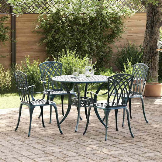 Tuin eettafelset 5 st Groen Aluminium is nu te koop bij PeponiXL, paradijselijk wonen!
