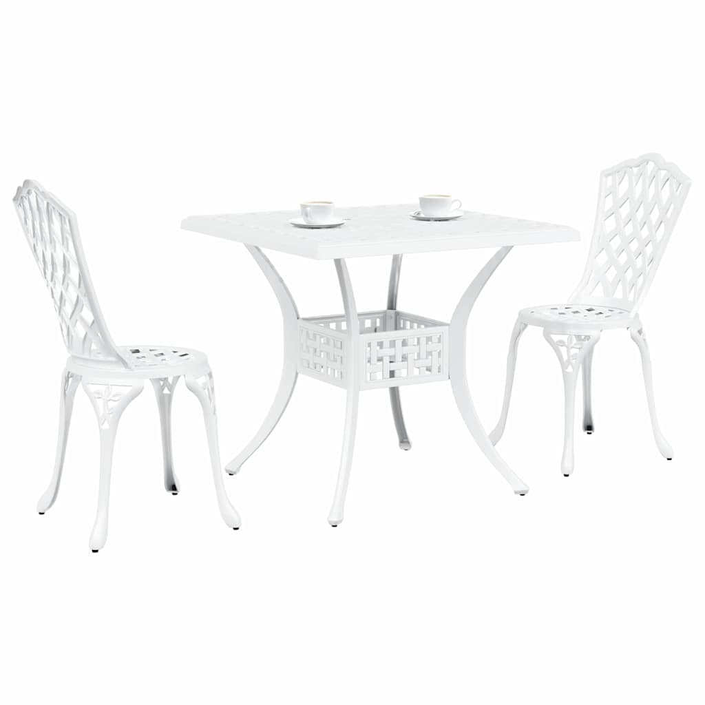 Tuinset 3 pcs Wit Gegoten aluminium is nu te koop bij PeponiXL, paradijselijk wonen!