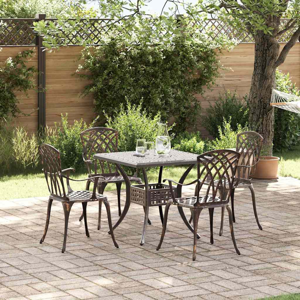 Tuinset 5 st Brons Gegoten aluminium