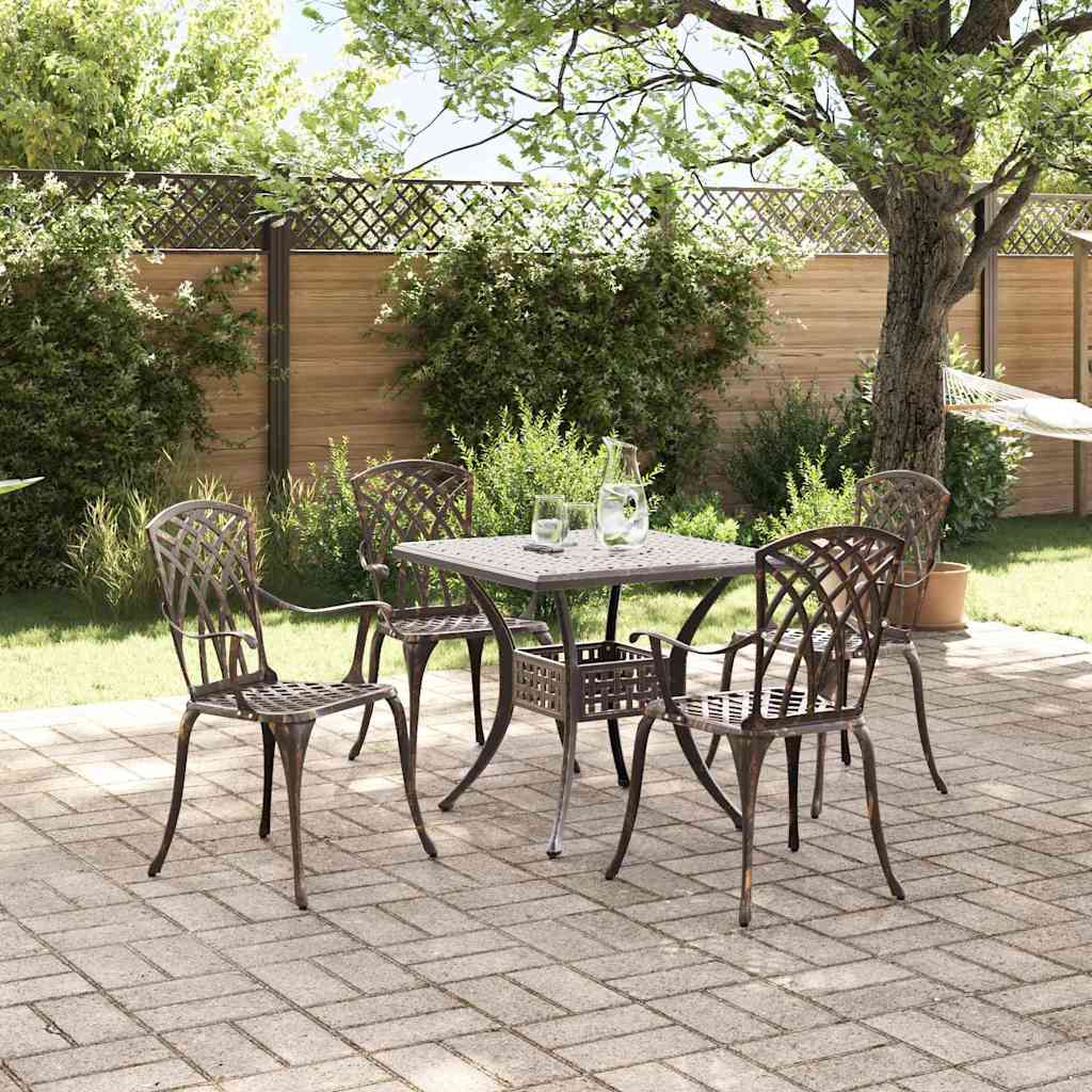 Tuinset 5 st Brons Gegoten aluminium