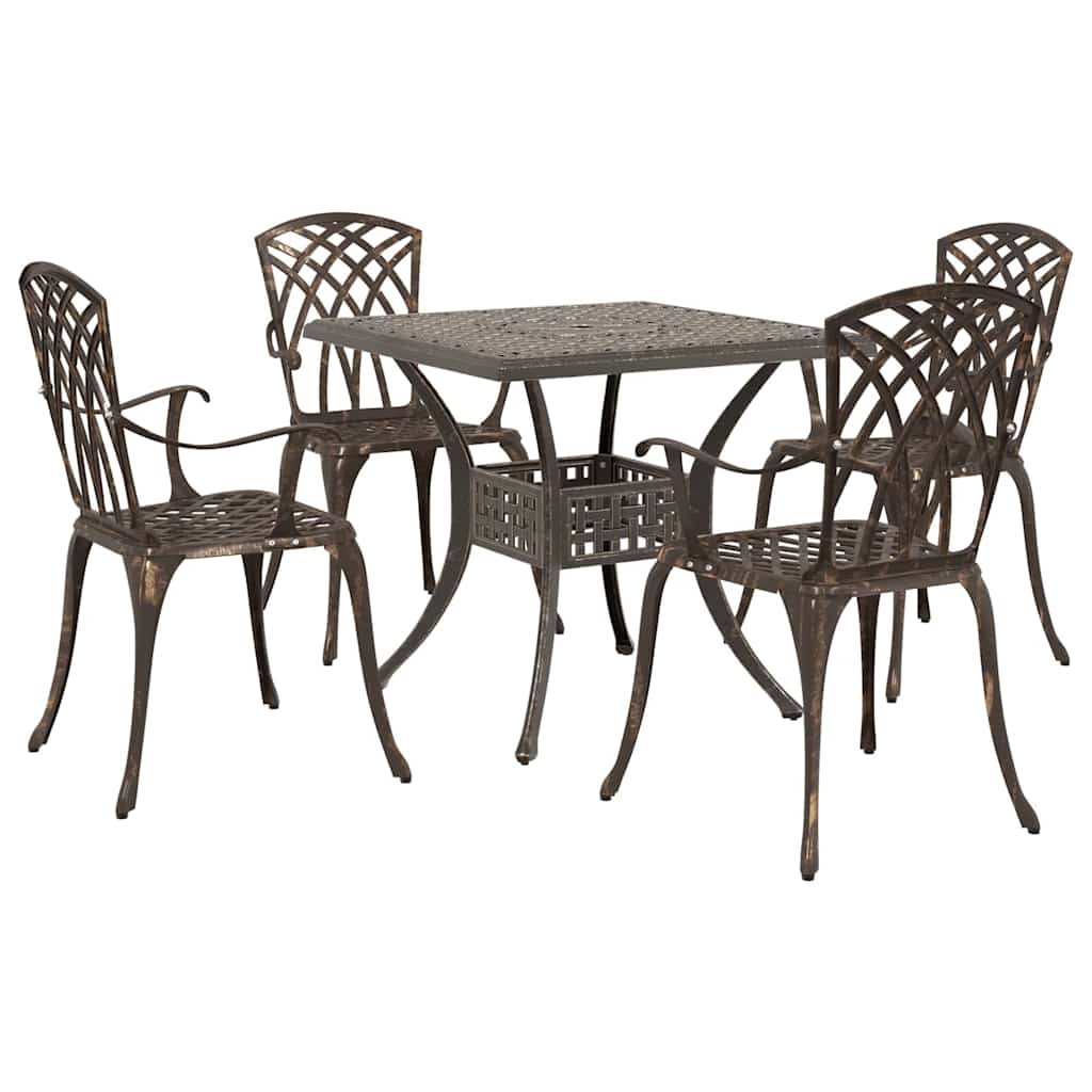 Tuinset 5 st Brons Gegoten aluminium