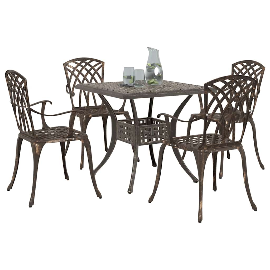 Tuinset 5 st Brons Gegoten aluminium