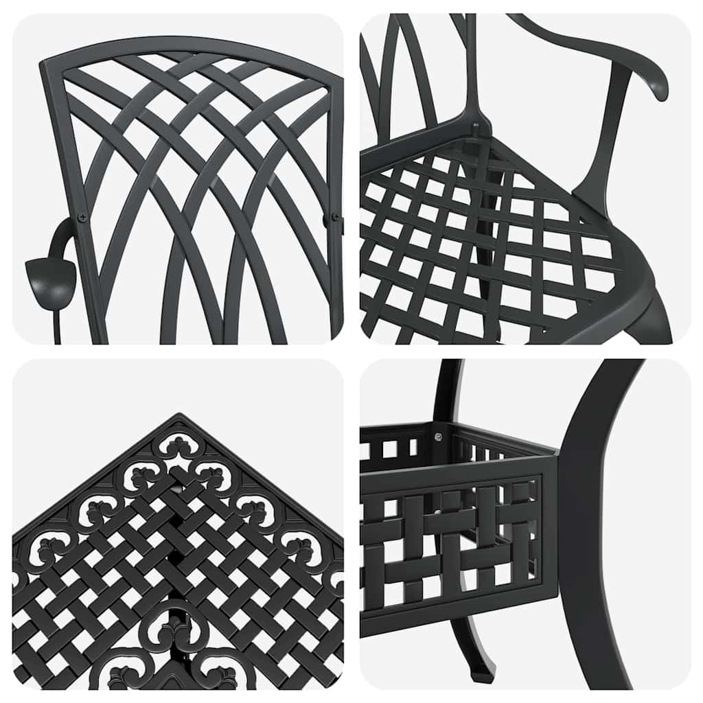 Tuinset 5 pcs Zwart Gegoten aluminium is nu te koop bij PeponiXL, paradijselijk wonen!