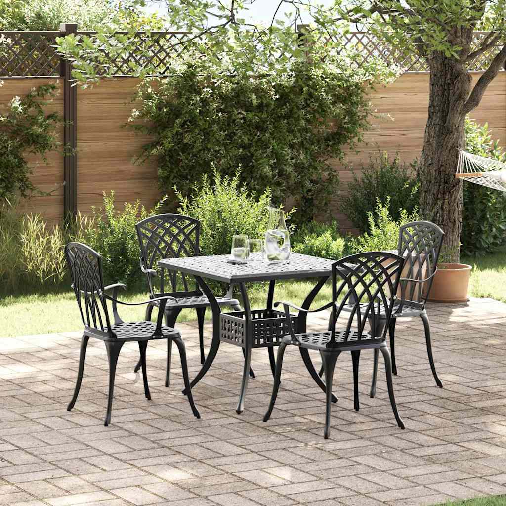 Tuinset 5 pcs Zwart Gegoten aluminium is nu te koop bij PeponiXL, paradijselijk wonen!