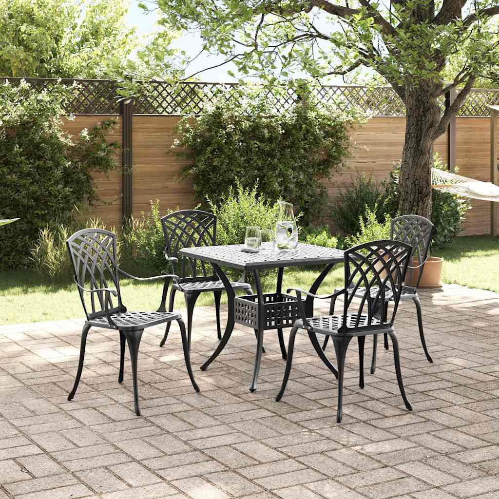 Tuinset 5 pcs Zwart Gegoten aluminium is nu te koop bij PeponiXL, paradijselijk wonen!