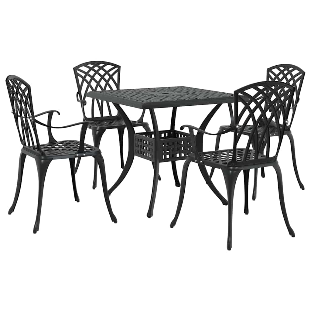 Tuinset 5 pcs Zwart Gegoten aluminium is nu te koop bij PeponiXL, paradijselijk wonen!