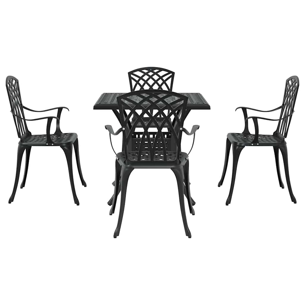 Tuinset 5 pcs Zwart Gegoten aluminium is nu te koop bij PeponiXL, paradijselijk wonen!