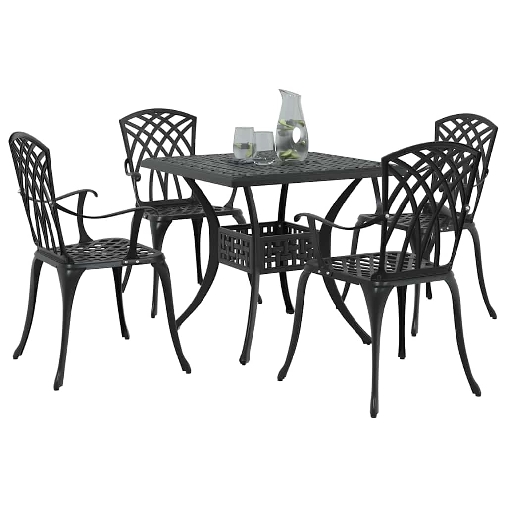 Tuinset 5 pcs Zwart Gegoten aluminium is nu te koop bij PeponiXL, paradijselijk wonen!