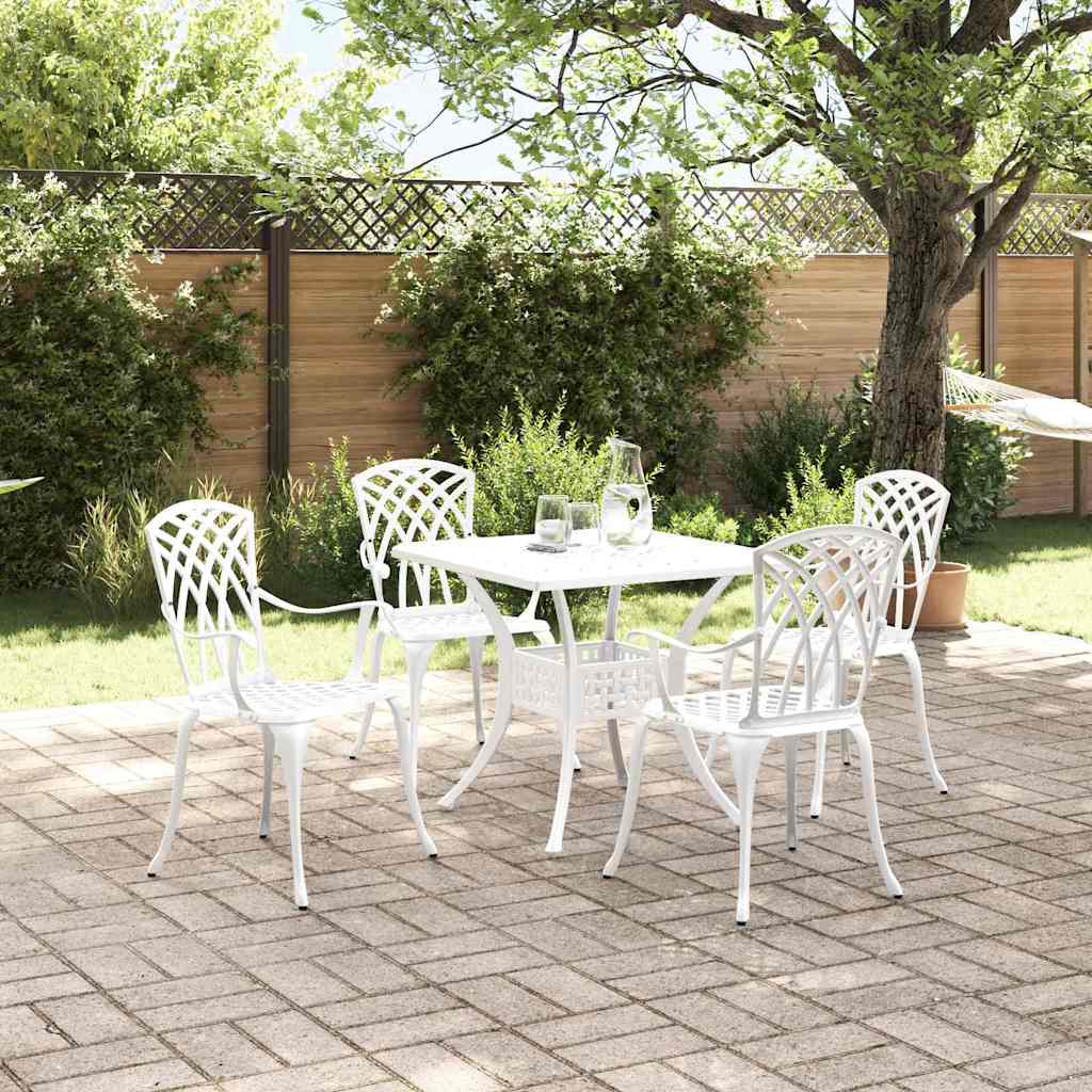 Tuinset 5 pcs Wit Gegoten aluminium is nu te koop bij PeponiXL, paradijselijk wonen!