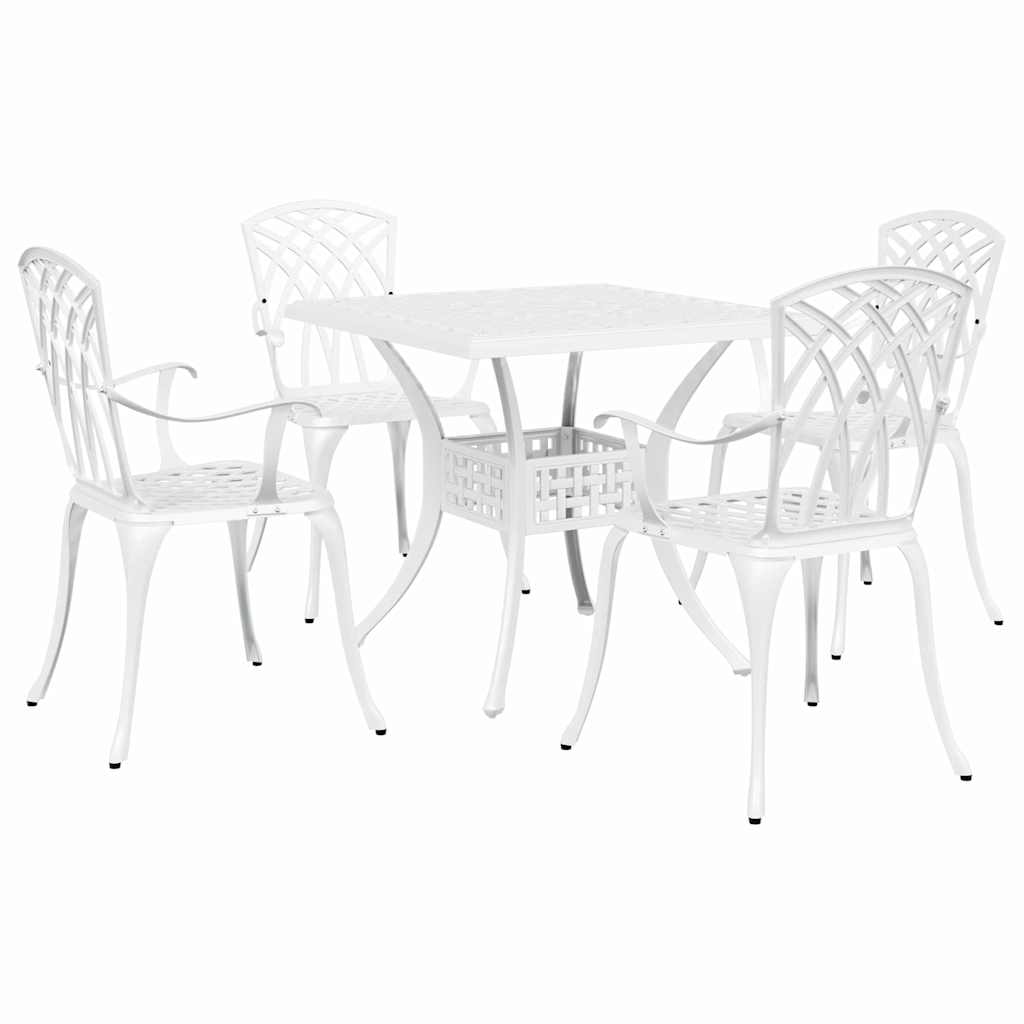 Tuinset 5 pcs Wit Gegoten aluminium is nu te koop bij PeponiXL, paradijselijk wonen!