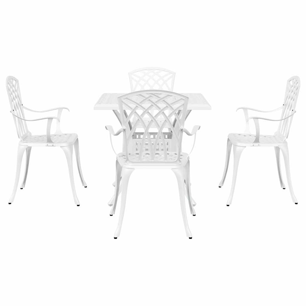 Tuinset 5 pcs Wit Gegoten aluminium is nu te koop bij PeponiXL, paradijselijk wonen!