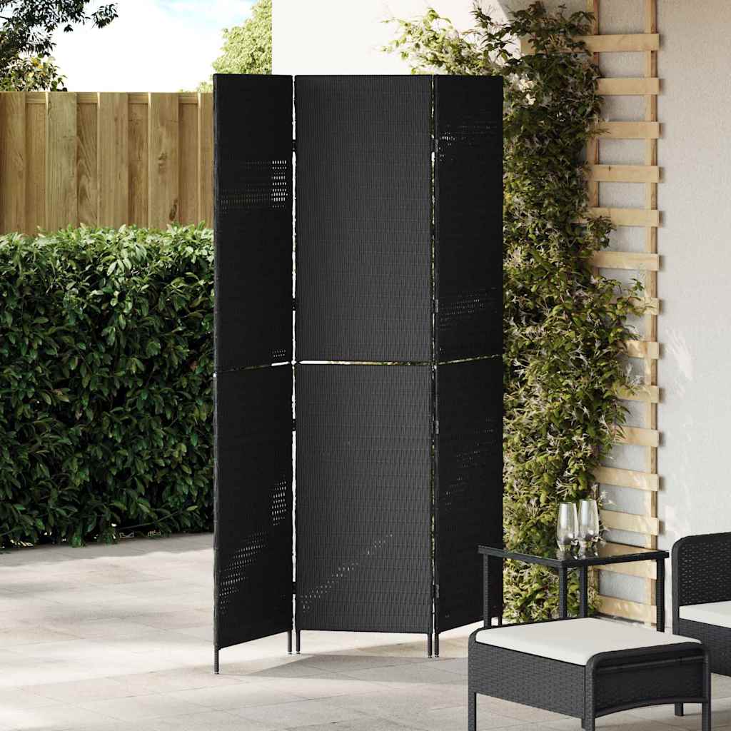Kamerverdeler Zwart 146 x 180 cm poly rattan is nu te koop bij PeponiXL, paradijselijk wonen!