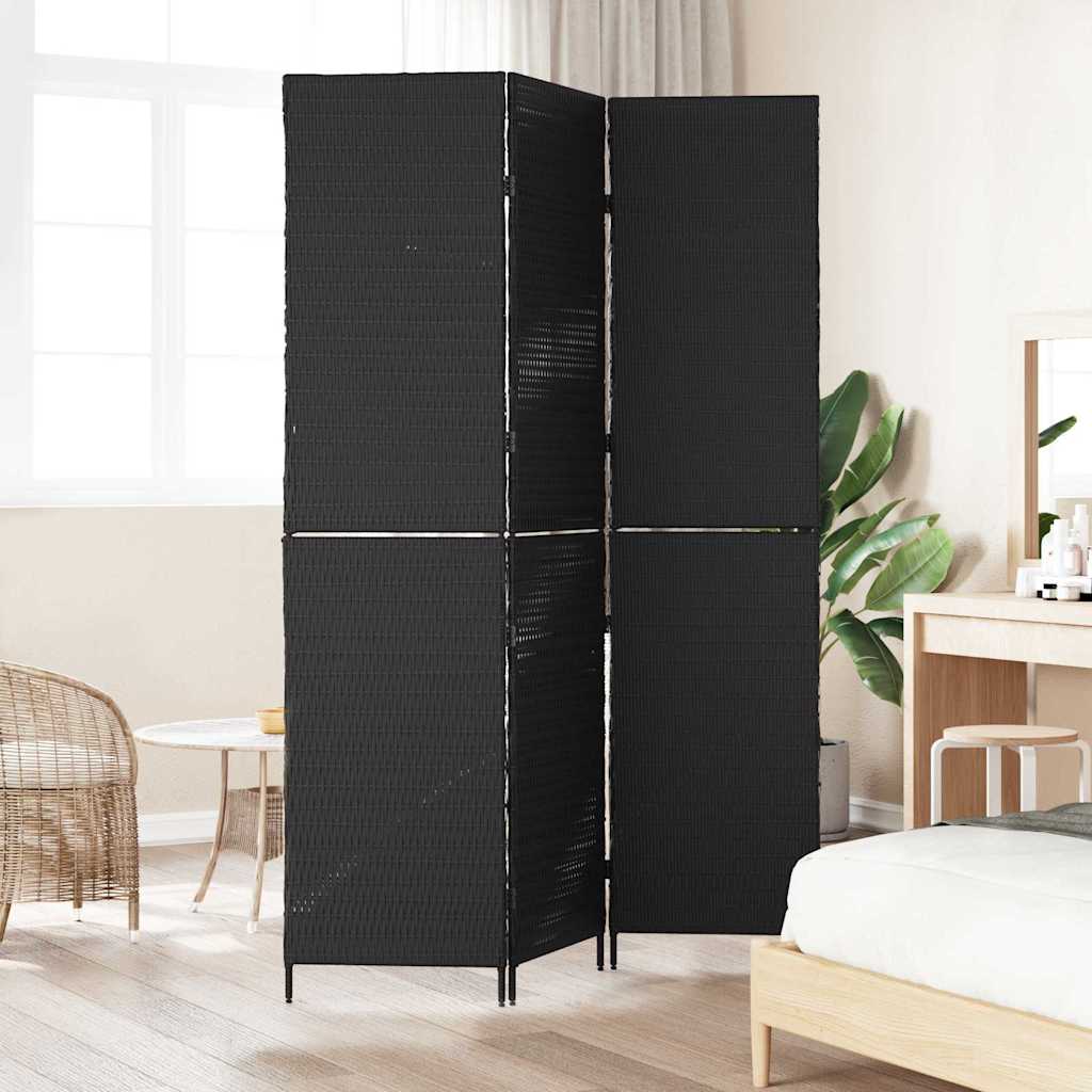 Kamerverdeler Zwart 146 x 180 cm poly rattan is nu te koop bij PeponiXL, paradijselijk wonen!