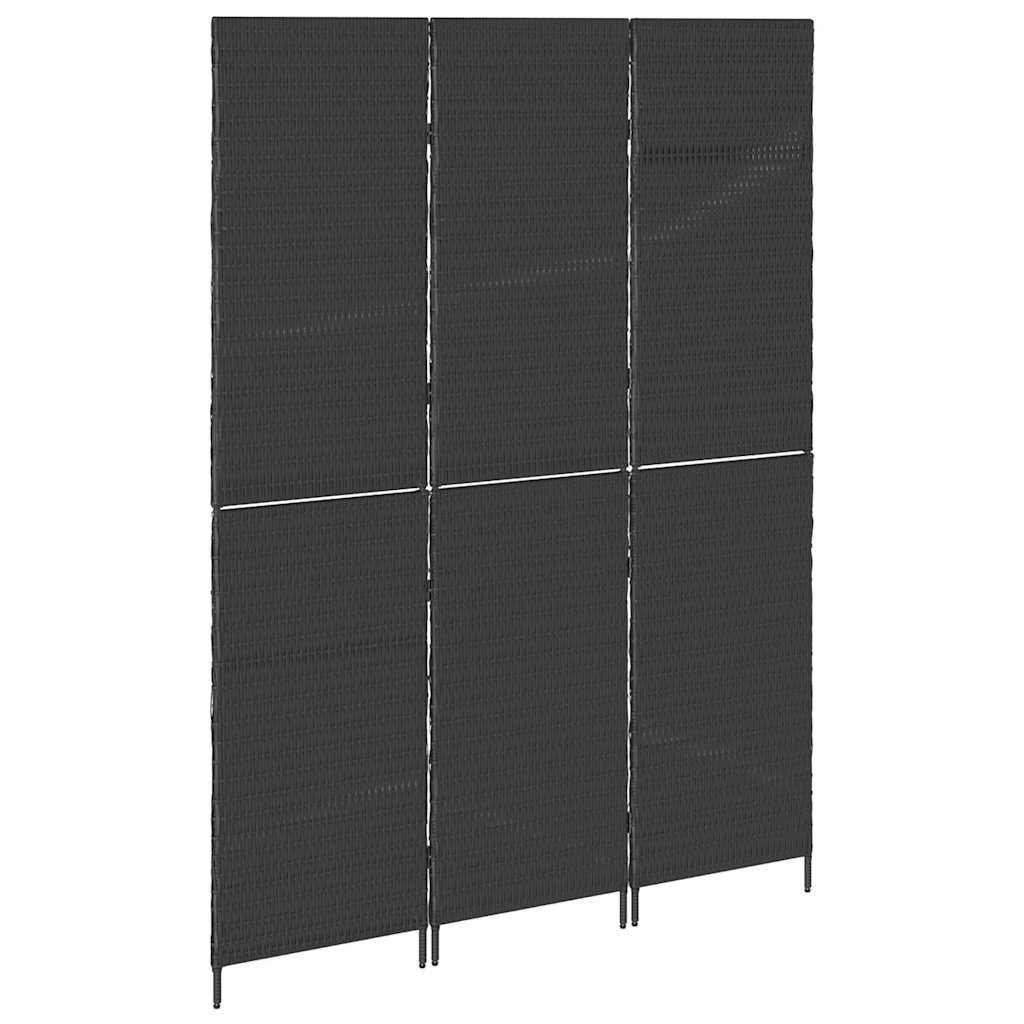 Kamerverdeler Zwart 146 x 180 cm poly rattan is nu te koop bij PeponiXL, paradijselijk wonen!