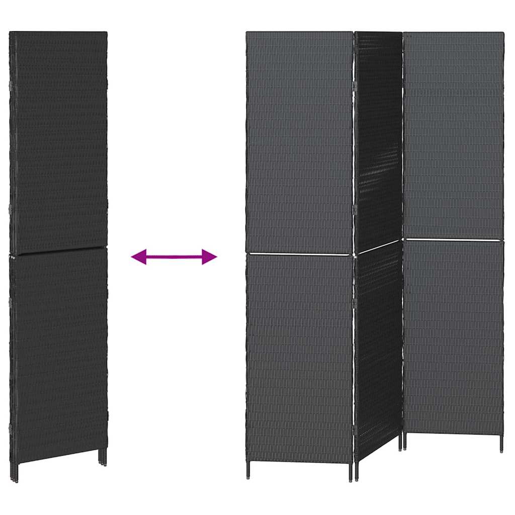 Kamerverdeler Zwart 146 x 180 cm poly rattan is nu te koop bij PeponiXL, paradijselijk wonen!