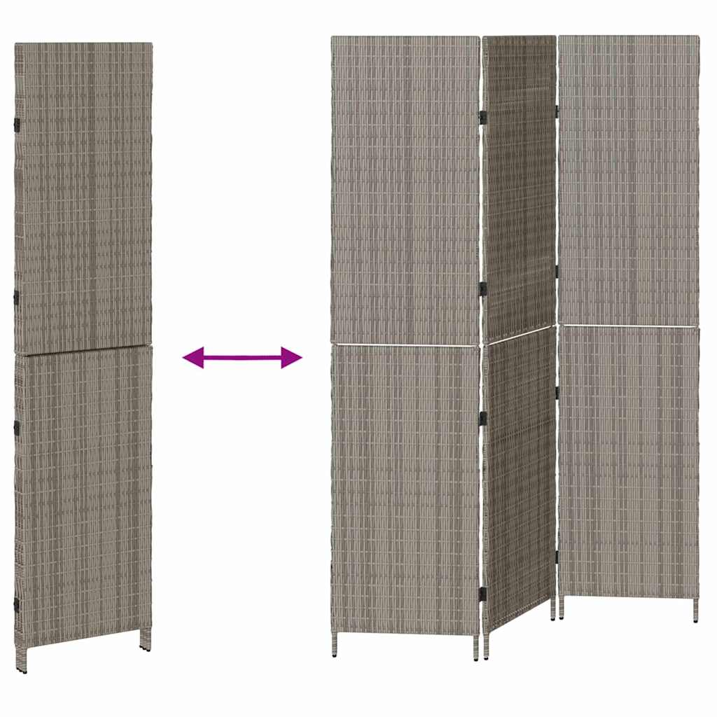Kamerverdeler Grijs 146 x 180 cm poly rattan is nu te koop bij PeponiXL, paradijselijk wonen!