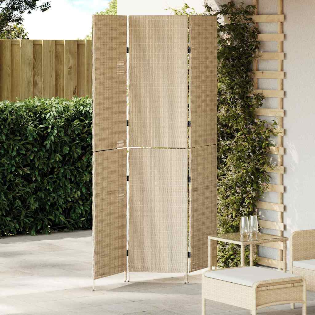 Kamerverdeler Beige 147 x 180 cm poly rattan is nu te koop bij PeponiXL, paradijselijk wonen!