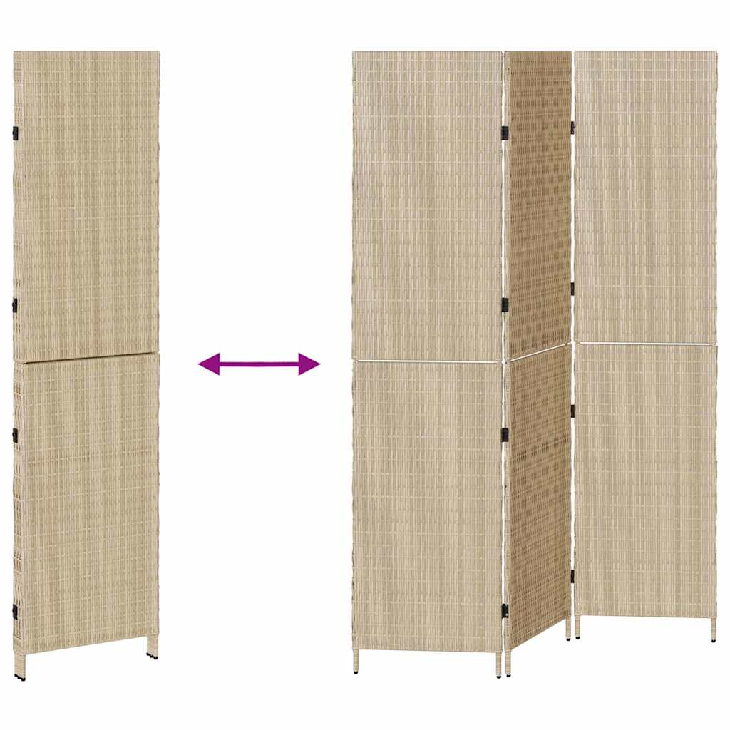Kamerverdeler Beige 147 x 180 cm poly rattan is nu te koop bij PeponiXL, paradijselijk wonen!