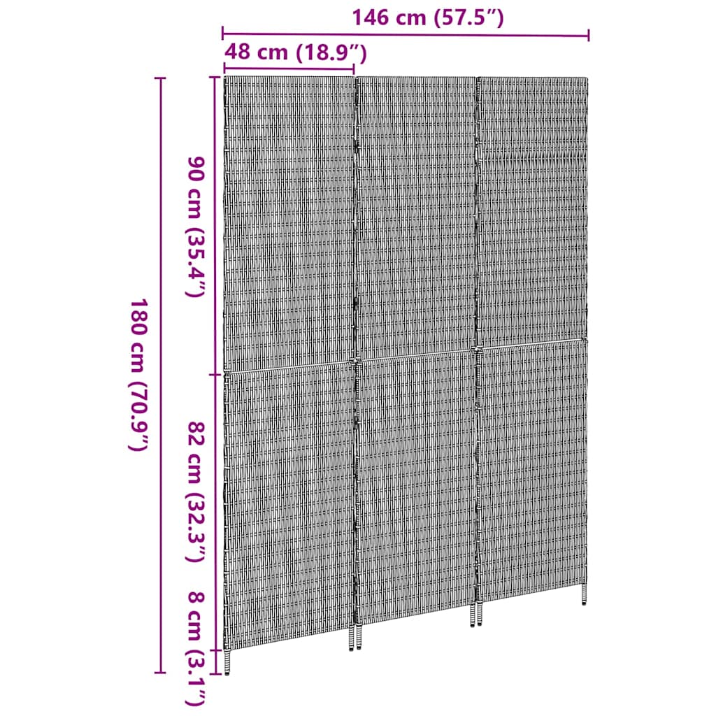 Kamerverdeler Beige 147 x 180 cm poly rattan is nu te koop bij PeponiXL, paradijselijk wonen!