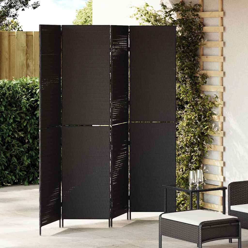 Kamerverdeler Zwart 195 x 180 cm poly rattan is nu te koop bij PeponiXL, paradijselijk wonen!
