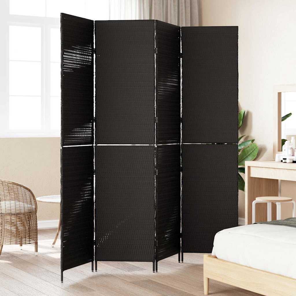 Kamerverdeler Zwart 195 x 180 cm poly rattan is nu te koop bij PeponiXL, paradijselijk wonen!