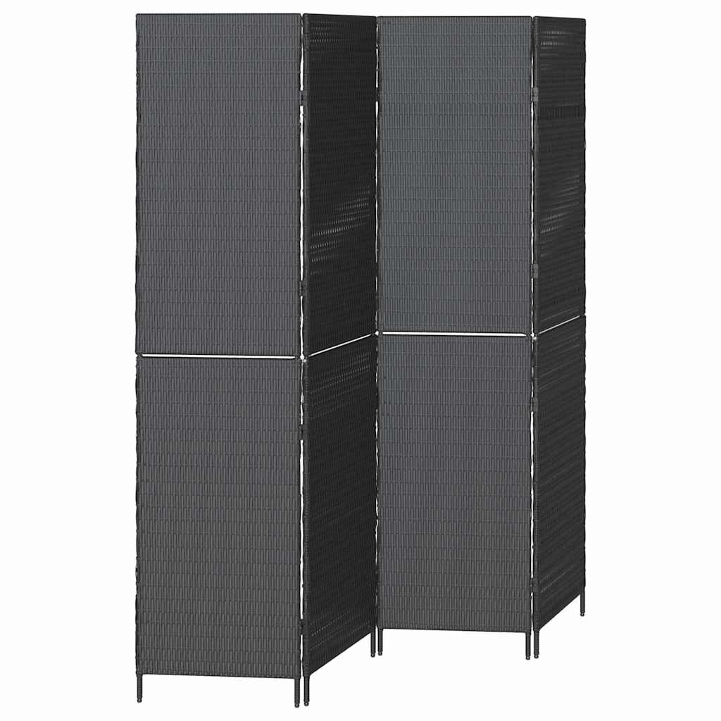 Kamerverdeler Zwart 195 x 180 cm poly rattan is nu te koop bij PeponiXL, paradijselijk wonen!