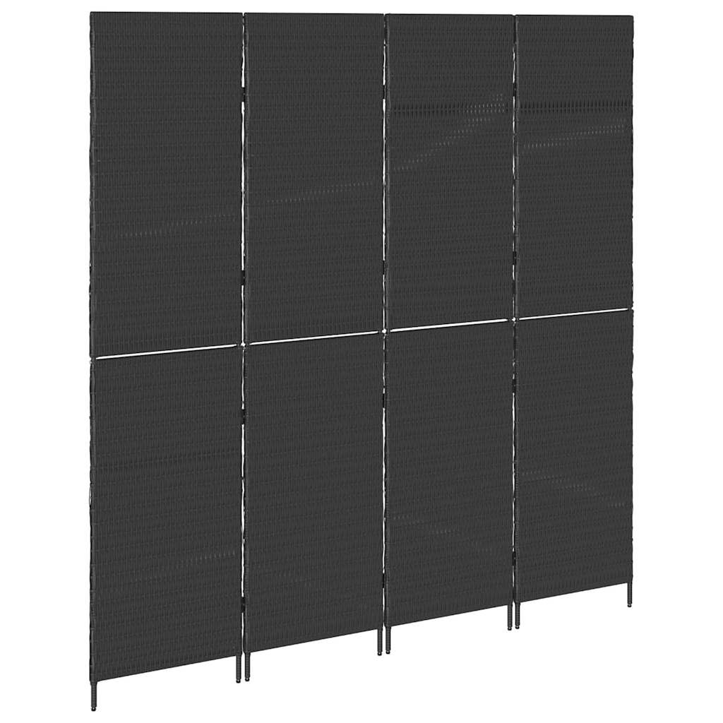 Kamerverdeler Zwart 195 x 180 cm poly rattan is nu te koop bij PeponiXL, paradijselijk wonen!