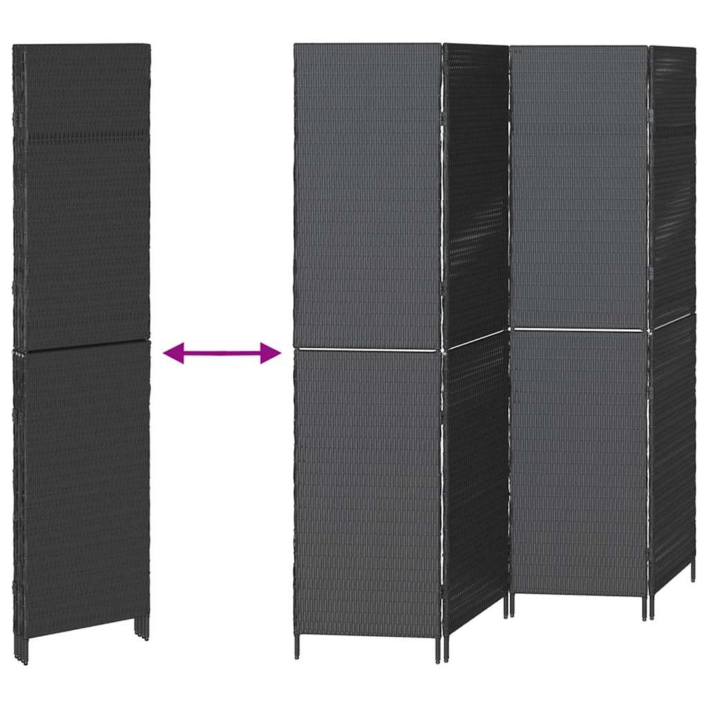 Kamerverdeler Zwart 195 x 180 cm poly rattan is nu te koop bij PeponiXL, paradijselijk wonen!