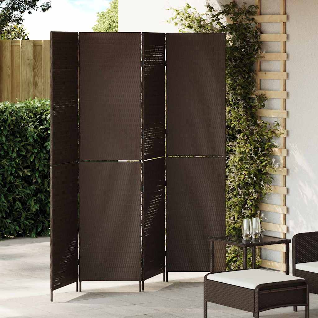 Kamerverdeler Bruin 195 x 180 cm poly rattan is nu te koop bij PeponiXL, paradijselijk wonen!