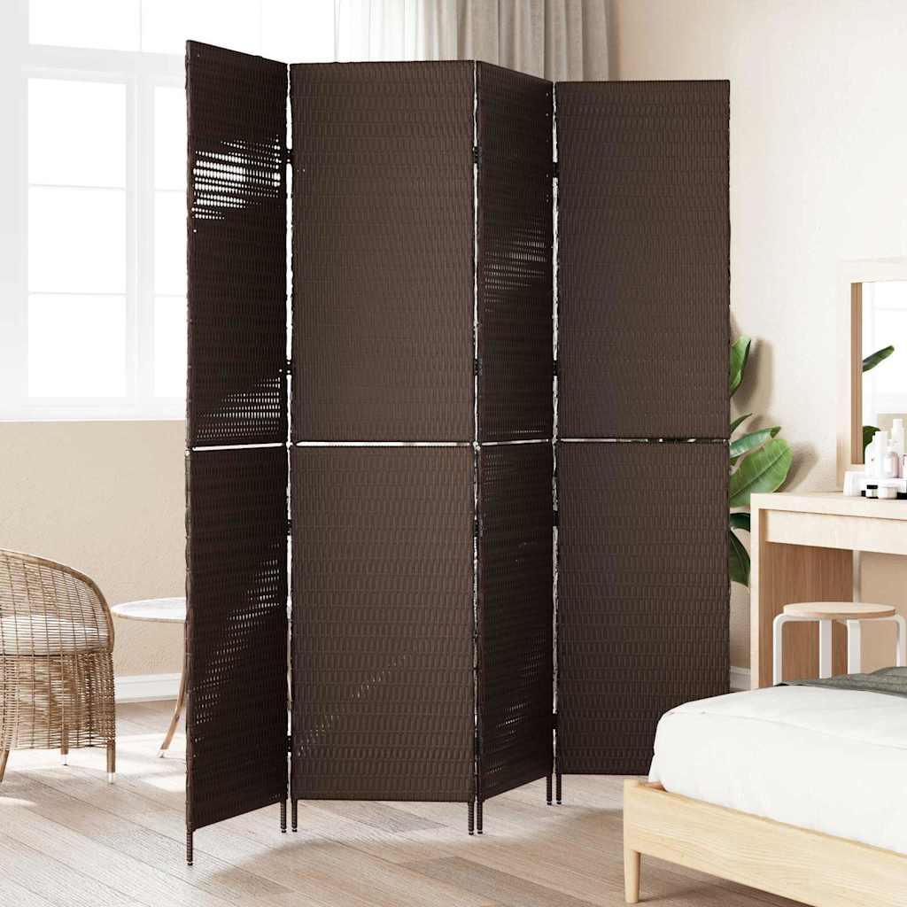Kamerverdeler Bruin 195 x 180 cm poly rattan is nu te koop bij PeponiXL, paradijselijk wonen!