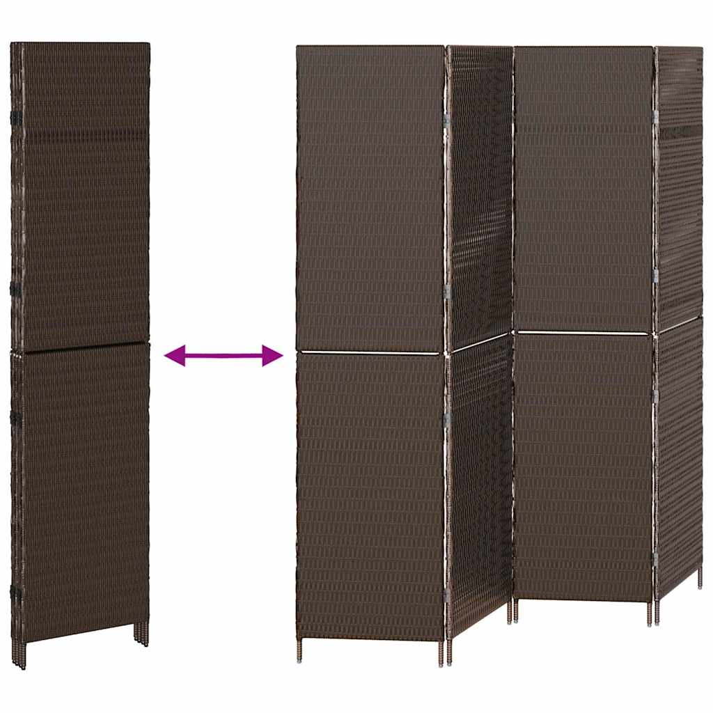 Kamerverdeler Bruin 195 x 180 cm poly rattan is nu te koop bij PeponiXL, paradijselijk wonen!