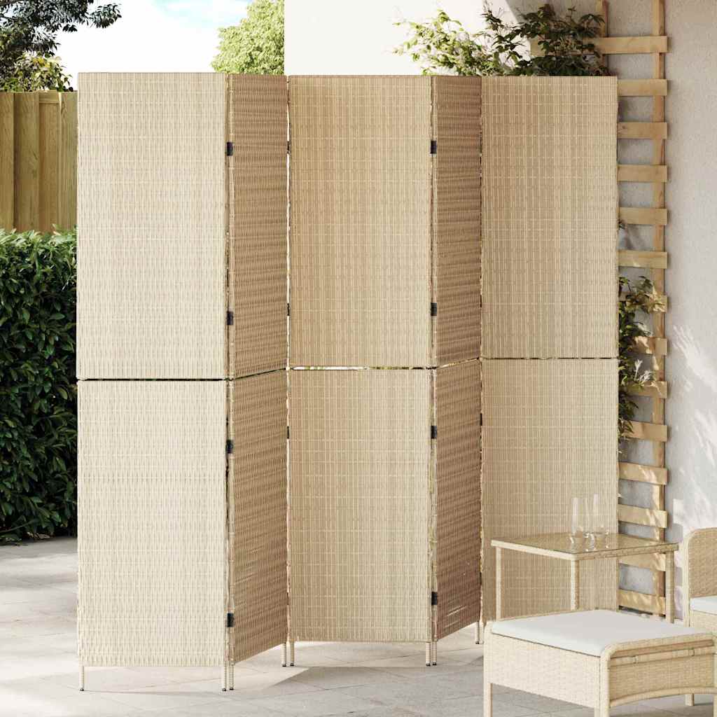 Kamerverdeler Beige 242 x 180 cm poly rattan is nu te koop bij PeponiXL, paradijselijk wonen!