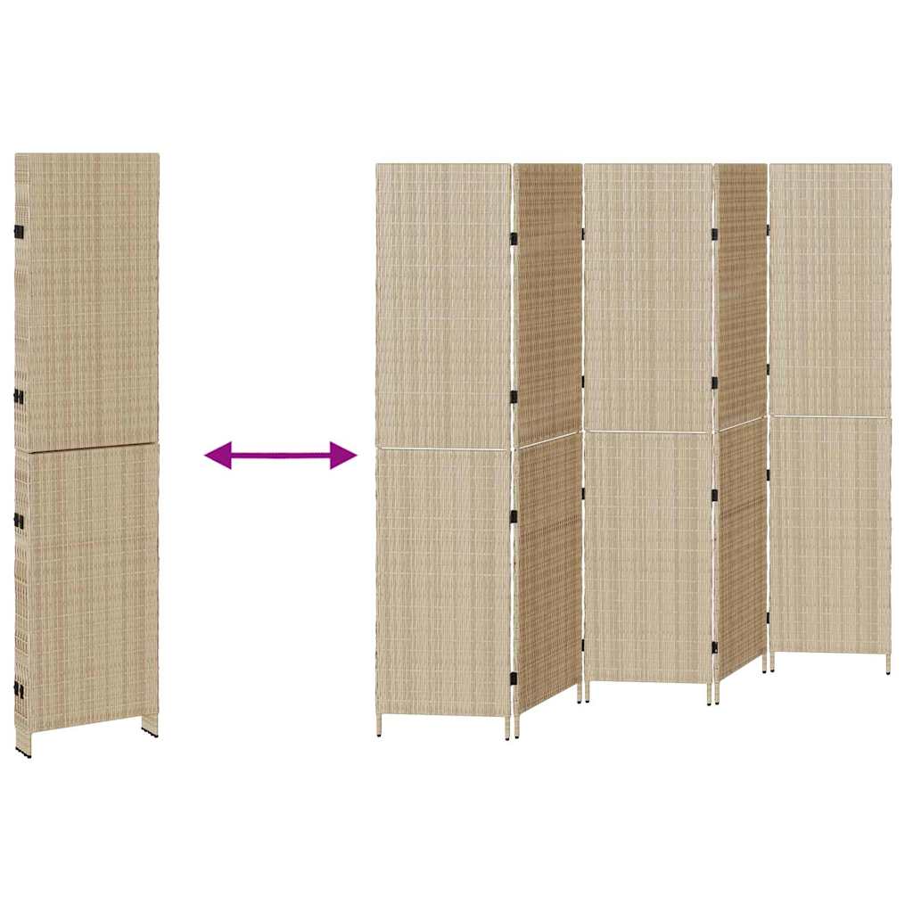 Kamerverdeler Beige 242 x 180 cm poly rattan is nu te koop bij PeponiXL, paradijselijk wonen!