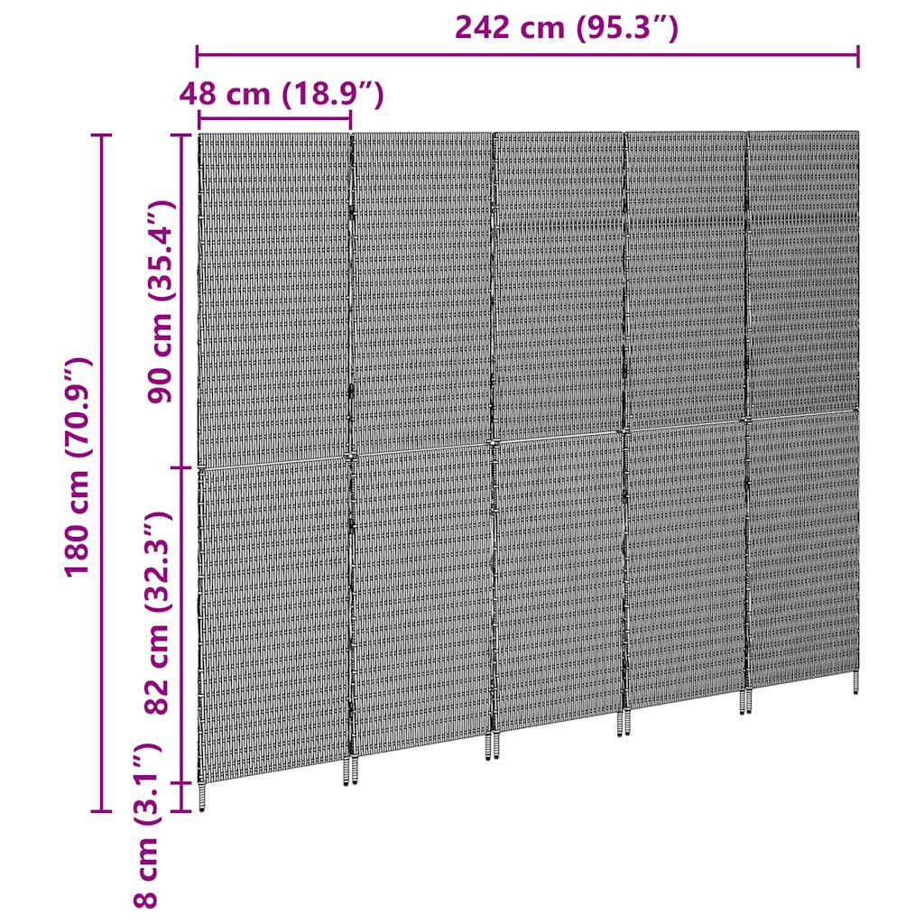 Kamerverdeler Beige 242 x 180 cm poly rattan is nu te koop bij PeponiXL, paradijselijk wonen!