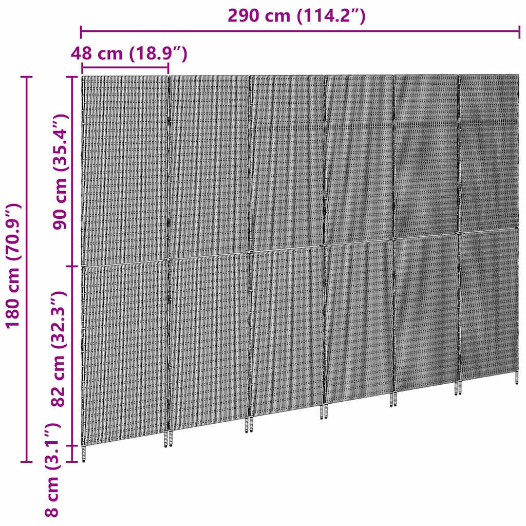 Kamerverdeler Beige 292 x 180 cm poly rattan is nu te koop bij PeponiXL, paradijselijk wonen!