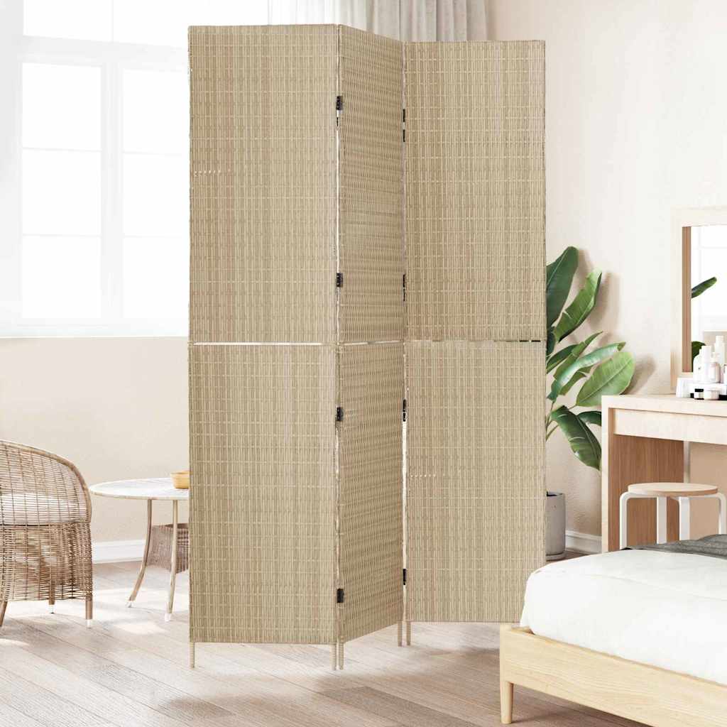 Kamerverdeler Beige 146 x 200 cm poly rattan is nu te koop bij PeponiXL, paradijselijk wonen!