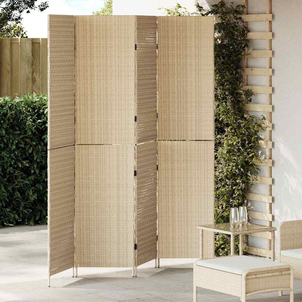 Kamerverdeler Beige 195 x 180 cm poly rattan is nu te koop bij PeponiXL, paradijselijk wonen!